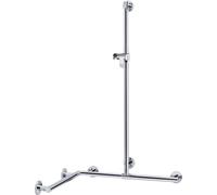Keuco Plan / Plan Care Main courante de douche 1097 x 1263 x 1297 mm avec barre de douche - aluminium argenté anodisé/chromé - 34915179111