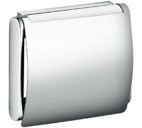 KEUCO PLAN support de papier toilette avec couvercle, pivotant, 14960170000, Couleur: Aluminium anodisé argent / chromé