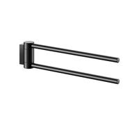 KEUCO Porte-serviettes Plan 300 mm, 2 bras pivotants, Noir mat, 14919370000
