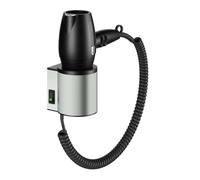 Keuco Plan - Sèche-cheveux avec support, acier inoxydable/noir 14995060037