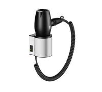 Keuco Plan - Sèche-cheveux avec support, aluminium/noir 14995170037