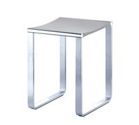 KEUCO Tabouret Plan 14982010038 – assise plastique, jusqu'à 100 kg – chromé/gris clair