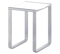 Keuco Plan Tabouret de Douche, Jusqu’à 100 kg, Aluminium chromé | Assise en plastique blanc, 36,5 x 34 cm, tabouret pour bain et douche