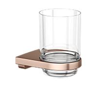 KEUCO Moll porte-verre 12750299000 avec verre en cristal véritable, or rouge brossé