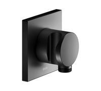 KEUCO Raccord de flexible avec support de douche, rosace carrée, 59592370002, Couleur: Noir Mat