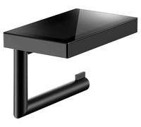 KEUCO Porte-papier toilette Reva 12873379000 orientable avec étagère en verre noir mat