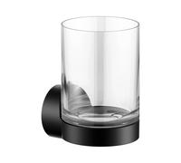 KEUCO REVA porte-verre, verre en cristal véritable, 12850379000, Couleur: Noir Mat