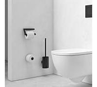 Keuco Reva WC Accessoires Set 3 in1, schwarz matt, WC-Bürste, Toilettenpapierhalter, Ersatzrollenhalter