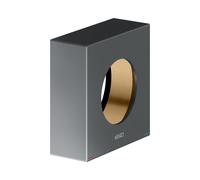 KEUCO rosace de rallonge pour mitigeur encastré, forme de rosace carrée, 59551130382, Couleur: Chrome noir brossé
