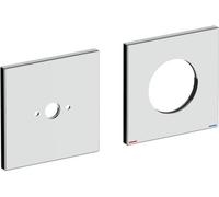 KEUCO Rosace murale surdimensionnée pour mitigeur monocommande de lavabo (2 trous) encastré, carré, chromé, 51116010092