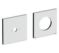 KEUCO Rosace murale surdimensionnée pour mitigeur monocommande de lavabo (2 trous) encastré, ronde, 53916010091, Couleur: Chromé