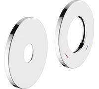 KEUCO Rosace murale surdimensionnée pour mitigeur monocommande de lavabo (2 trous) UP, ronde, chromé, 51516010091