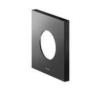 KEUCO Rosace murale surdimensionnée pour mitigeur monocommande et mitigeur de douche encastré, carrée, 59551370092, Couleur: Noir Mat