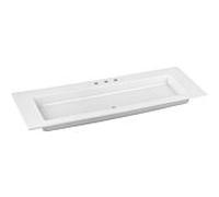 Keuco Royal 60 Céramique lavabo 32160311403 140,5x53,8 cm, blanc , avec 3 trous pour robinetterie et système de trop-plein Clou