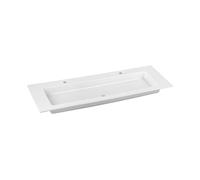 KEUCO ROYAL 60 lavabo double encastré en céramique, 1409x17x538mm, avec 2x1 trou pour robinet, blanc, 32160311402