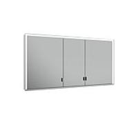 Keuco Royal Lumos armoire à glace 14306172303 tige murale, argent anodisé, 3 portes longues, 1400 x 735 x 165 mm