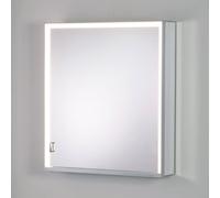 Keuco Royal Lumos miroir match0 14301172101 extension murale, anodisé argent, compartiment de rangement couvert, 650 x 735 x 165 mm, butée à droite