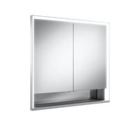 Keuco Royal Lumos armoire à glace 14317171304 700 x 735 x 165 mm, installation murale, anodisé argent, chauffage miroir, 2 portes courtes