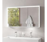 Keuco Royal Lumos armoire à glace 14315171304 1200 x 735 x 165 mm, installation murale, anodisé argent, chauffage miroir, 3 portes courtes