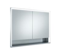 KEUCO Royal Lumos armoire de toilette encastrable 2 portes, porte courte, compartiment de rangement ouvert, 1050mm, 14318171301, Exécution: sans commande Dali