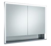 KEUCO Royal Lumos armoire de toilette encastrable 2 portes, porte courte, étagère ouverte, 1000mm, 14314171301, Exécution: sans commande Dali