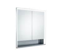 KEUCO Royal Lumos armoire de toilette encastrable 2 portes, porte courte, étagère ouverte, 700mm, 14337171301, Exécution: sans commande Dali