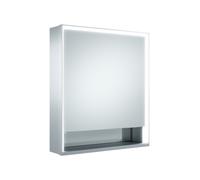 Keuco Royal Lumos armoire à glace 14301171104 650x735x165mm, argent anodisé, porte courte, butée à droite, tige murale