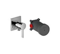 Keuco set de mélangeur de IXMO Solo 59552019522 avec raccord de tuyau, rosette ronde, chromé