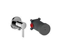 Keuco set de mitigeur de IXMO Solo 59552019521 avec raccord de tuyau, rosace ronde, chrome