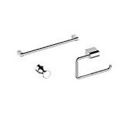 Keuco Smart.2 Bad-Set, chrom, 3-teilig Papierhalter, Handtuchhaken, Badetuchhalter