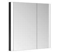 KEUCO SOMARIS Armoire de toilette encastrable 2 portes, asymétrique, 800mm, 14512372200, Couleur: Noir Mat