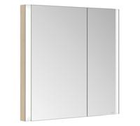 KEUCO SOMARIS Armoire de toilette encastrable 2 portes, asymétrique, avec miroir chauffant, 800mm, 14512372201, Couleur: Noir Mat
