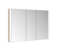 Armoire de toilette KEUCO Somaris avec éclairage intégré 14514853101 120 x 71 x 11,5 cm, fixation murale, miroir chauffant, 3 portes, décor chêne clair
