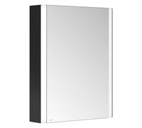 KEUCO SOMARIS Armoire de toilette murale 1 porte, avec miroir chauffant, charnières à gauche, 600mm, 14501371201, Couleur: Noir Mat