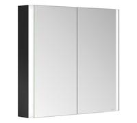 Keuco Keuco Armoire à miroir 2 portes Somaris 80x71x12,7 cm, noir mat, pose murale Quantité:1