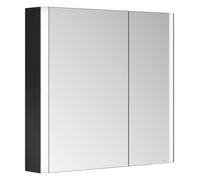 KEUCO SOMARIS Armoire de toilette murale 2 portes, asymétrique, 800mm, 14502372200, Couleur: Noir Mat
