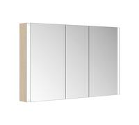 Armoire de toilette KEUCO Somaris avec éclairage intégré 14504853101 120 x 71 x 12,7 cm, fixation murale, 3 portes, miroir chauffant, décor chêne clair