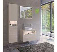 Keuco Armoire haute Stageline 32831180102 40 x 180 x 36 cm, décor cachemire, verre clair cachemire, 2 portes, avec électronique, droite