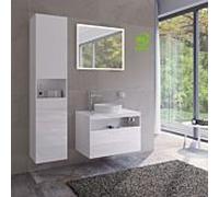 KEUCO Armoire haute Stageline 32831300002 40x180x36 cm 2 portes charnières à droite Blanc mat/verre
