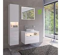 KEUCO STAGELINE Armoires hautes, 2 portes, charnières à droite, 400x1800x360mm, avec éclairage LED, 32831300102, Corps/Avant: Blanc décor mat / Blanc verre