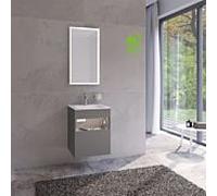 Keuco Stageline meuble sous-lavabo 32842290100 50 x 62,5 x 49 cm, Inox laqué mat satiné, Inox verre satiné, avec électricité