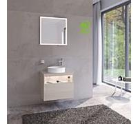 KEUCO Meuble sous-lavabo Stageline 32855180100 – 1 tiroir, trou robinet à droite, LED, cachemire