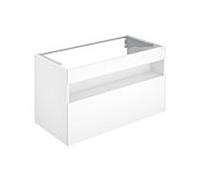 Keuco Stageline meuble sous-lavabo 32872290000 100 x 62,5 x 49 cm, Inox laqué mat satiné, Inox verre satiné, sans électricité