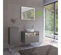 Keuco Stageline armoire centrale 32811290002 40 x 78, 801 x 36 cm, Inox laqué mat satiné, Inox verre satiné, 2000 porte, charnières à droite