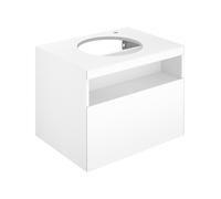 KEUCO Meuble sous-lavabo STAGELINE 32855300000 – 1 tiroir, trou robinet à droite, 65×55×49 cm, blanc