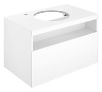 Keuco Stageline meuble sous vasque 32854290000 65 x 55 x 49 cm, Inox laqué mat satiné, Inox verre satiné, sans électronique, avec trou pour robinet