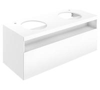 KEUCO STAGELINE Meuble sous-lavabo pour vasques à poser, 1 tiroir, 2x1 trou pour robinet, 1400x550x490mm, 32894290000