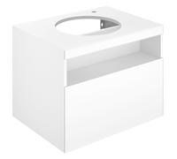 Keuco Meuble sous-vasque Stageline 32855970100 65 x 55 x 49 cm, décor vulcanite, verre vulcanite dépoli, avec électronique, trou pour robinet à droite