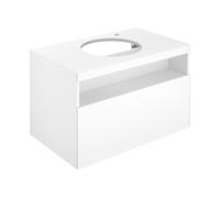 KEUCO Meuble sous-lavabo Stageline 32865970100 80x55x49 cm 1 tiroir, robinet à droite, LED, Vulkanit