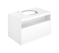 Keuco Stageline meuble sous-vasque 32864290100 80 x 55 x 49 cm, Inox laqué mat satiné, Inox verre satiné, avec électricité, avec trou pour robinet